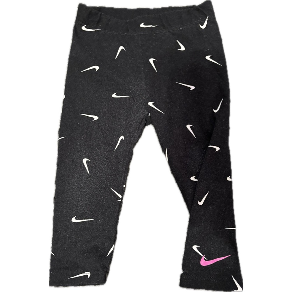 Nike Baby Girls Leggings 12M Black White Pink Check Mark design Soft Comfortable